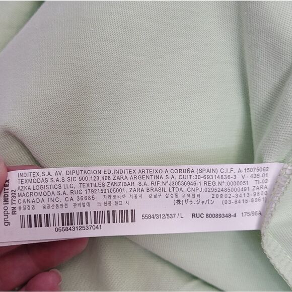 ZARA‎ mint green eyelet lace relaxed voluminous midi dress L - Picture 5 of 10